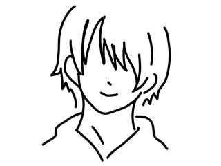 シンプルな人物のイケメン男性／手描きイラスト素材