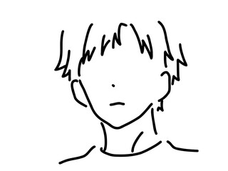 シンプルな人物のイケメン男性／手描きイラスト素材