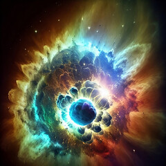 A galactic explosion. 