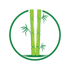 Bamboo ,green nature , logo design template, brand company