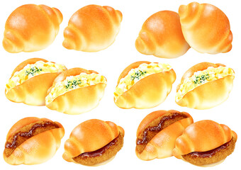 ロールパン 卵サンド コロッケパン