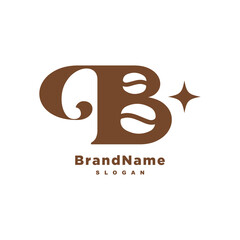 Initial letter B coffee with star logo design for your brand or business