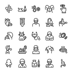 Fototapeta premium allergies icons set illustration vector graphic