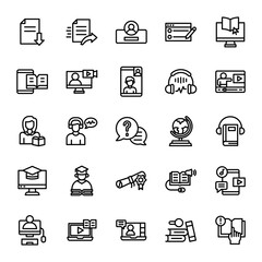 online learning icons set illustration vector graphic