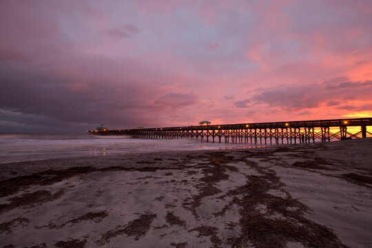 Fototapeta Sunset at a pier