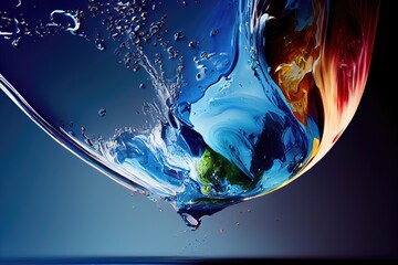 Clear liquid water color splash