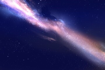 Naklejka na ściany i meble Abstract Milky way galaxy with stars in deep space wallpaper. Universe illustration.