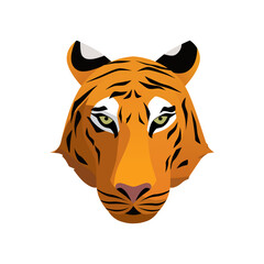 Vector illustration of an isoletad tiger head. 