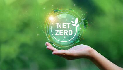 Net zero icon and carbon neutral concept, CO2 Net-Zero Emission - Carbon Neutrality concept.
