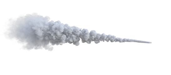 Smoke trails for missile. 3d render