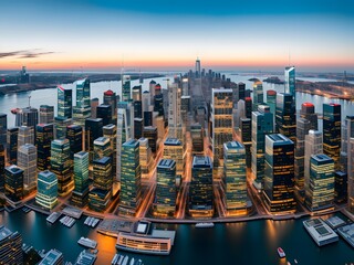 city skyline created with Generative AI technology