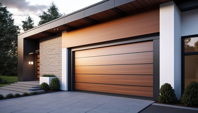 Modern garage door with a creative design