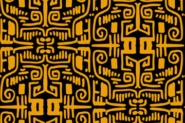 Geometric ethnic ornament pattern. Embroidery with retro style.