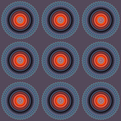 Texture blue-orange pattern from mandala.