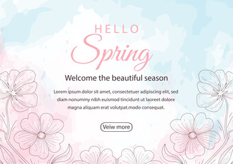Wild Floral Watercolor Spring Background