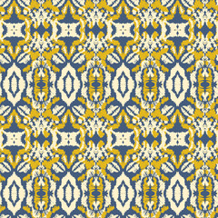 Geometric ethnic ornament pattern. Embroidery with retro style.