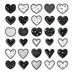  black and white lovely emoji stickers line art vector, generative artificial intelligence