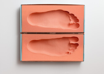 Orthopedic foam footprints or mold measurement from block to create custom made orthotics or...