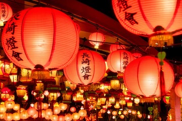 長崎ランタンフェスティバル中の提灯  © 泰彦 吉村