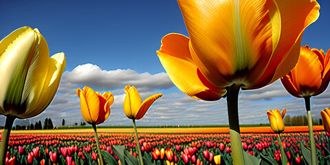 tulips in the sky