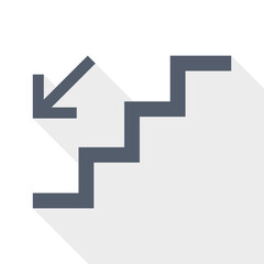 Staircase vector icon, staircase concept flat design illustration