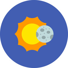 Solar Eclipse Multicolor Circle Flat Icon