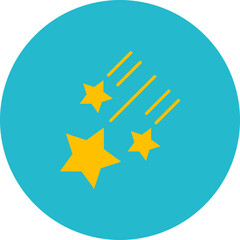 Shooting Stars Multicolor Circle Flat Icon