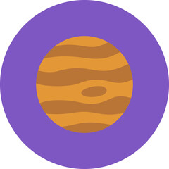 Jupiter Multicolor Circle Flat Icon