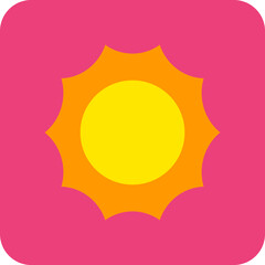 Sun Multicolor Round Corner Flat Icon