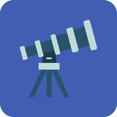 Telescope Multicolor Round Corner Flat Icon