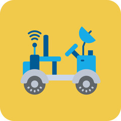 Moon Rover Multicolor Round Corner Flat Icon