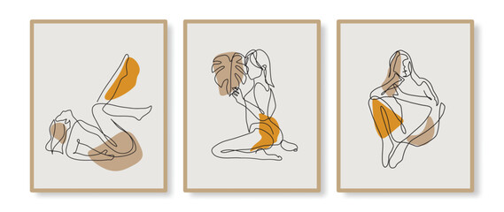 Surreal Faces Continuous line, drawing of set faces and hairstyles, fashion concept, woman's beauty, minimalist, vector illustration, pretty sexy. Take care of yourself.