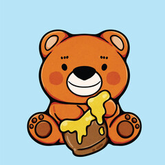 Retro Bear Summer Spring Love Honey 