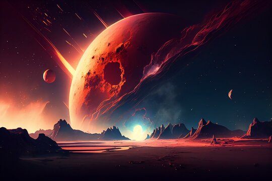 astronomic background image in a minimalistic style, extreme resolution, AI Generated