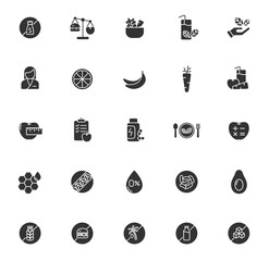 healthy food glyph icons isolated on white background. healthy food glyph icon set for web, mobile apps, ui design, print polygraphy and promo advertising business