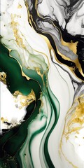 Green Gold Marble, Generative AI