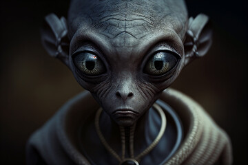 Portrait of a humanoid-type alien. AI generated