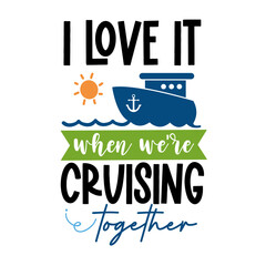 Fototapeta premium Cruise lettering for greeting card design, romantic illustration. Festive decoration. Invitation template. Vector illustration