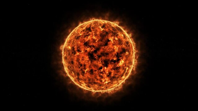 4k Sun Solar Atmosphere on star background. 3D Render