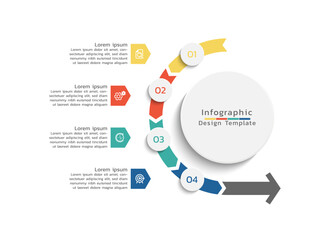 Presentation circular business infographic template design with 5 step