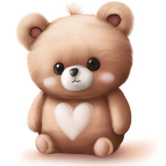 Cute Valentine Teddy Bear Nursery Art 