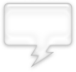 White Glow Speech Bubble in Lightning Shape