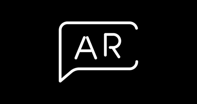 augmented reality animated outline icon with alpha channel. augmented reality 4k video animation for web, mobile and ui design