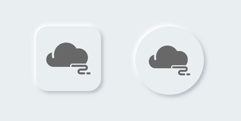 Foggy solid icon in neomorphic design style. Weather signs vector illustration.