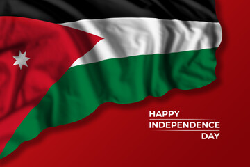 Jordan independence day greetings card with flag