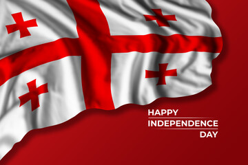 Georgia independence day greetings card with flag