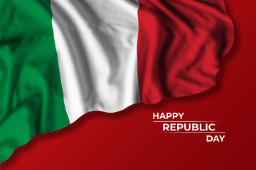 Italy independence day greetings card with flag