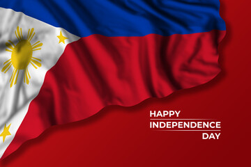 Philippines independence day greetings card with flag