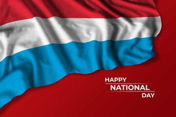 Luxembourg independence day greetings card with flag