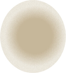Geometric form with noisy gradient. Beige circle with grainy texture on transparent background